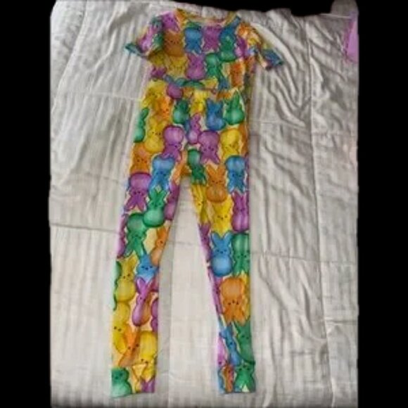 NWOT PAJAMA SET!!! bunny rabbit cotton kids pajama set unisex intl size 5-7 🎉🥳 - Picture 5 of 9